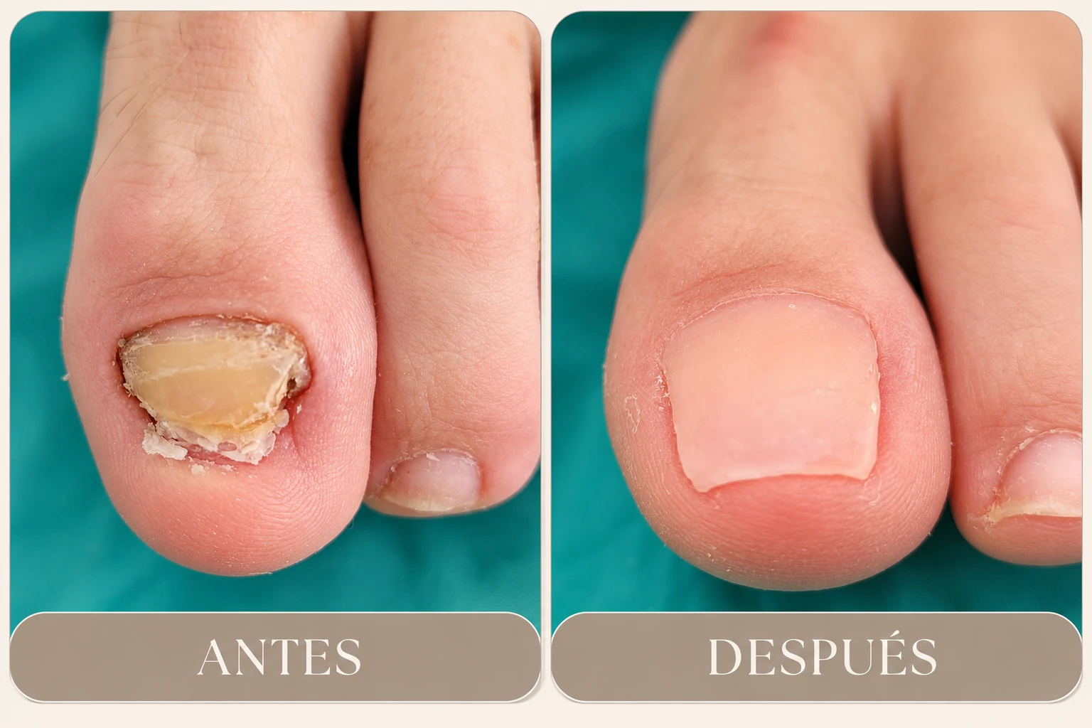 Reconstrucción Ungueal: composición antes y después